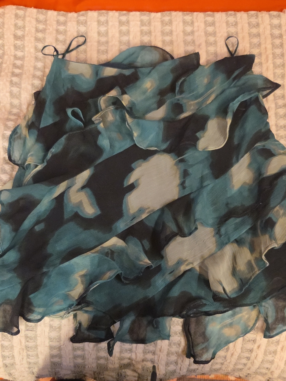 ASOS Teal, Black and Cream Ruffled Layered Skirt